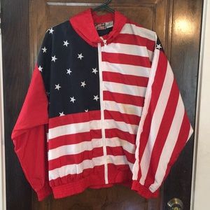 American flag windbreaker, size XL